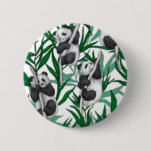 Panda cubs on button