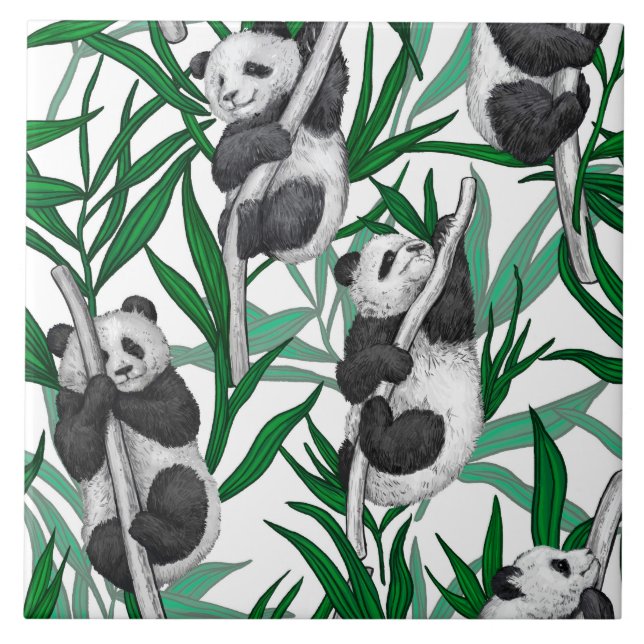 Panda cubs on ceramic tile (Front)