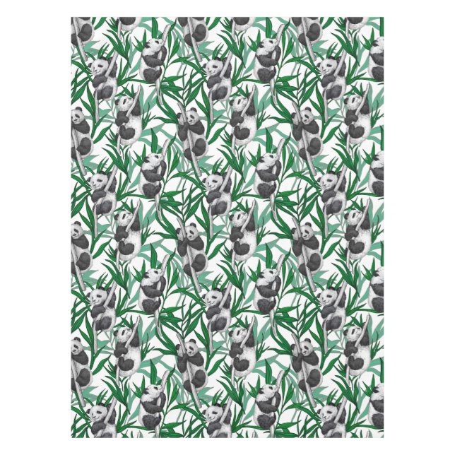 Panda cubs on tablecloth (Front)