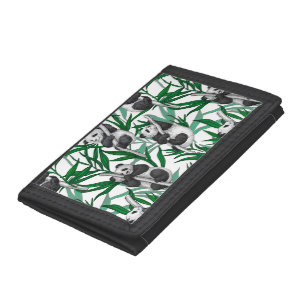 Panda cubs on tri-fold wallet