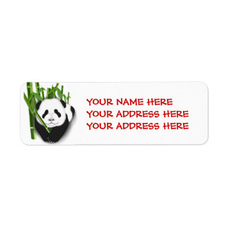 panda cubwithbamboo1, YOUR NAME HEREYOUR ADDRES... Label