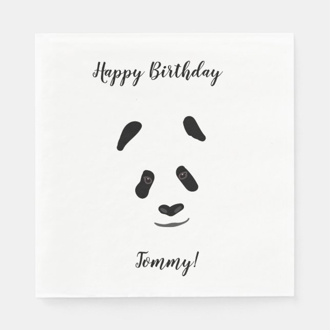 Panda Custom Birthday Napkins (Front)