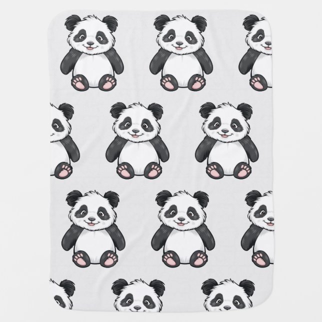 Panda cute baby blanket (Front)