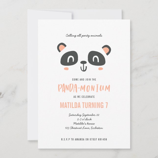 Panda cute bright colorful birthday (Front)