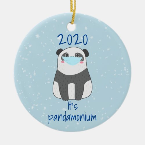 Panda Cute Christmas Face Mask 2020 Ceramic Ornament