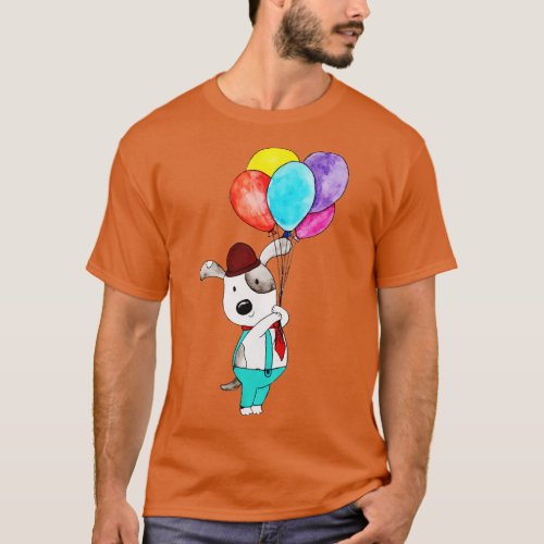Panda Cute Holding Baloons T_Shirt