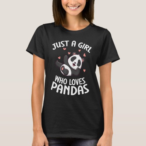 Panda  Cute Kids Just A Girl Who Loves Pandas T_Shirt
