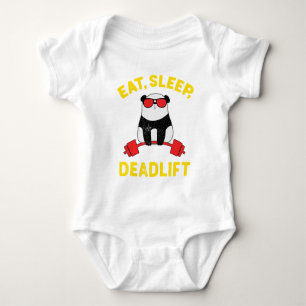 Panda Deadlift Workout Weightlifting Baby Bodysuit