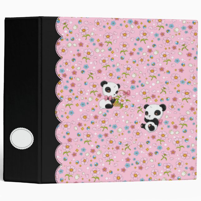 Panda Dear 2" binder (pink) (Front/Spine)