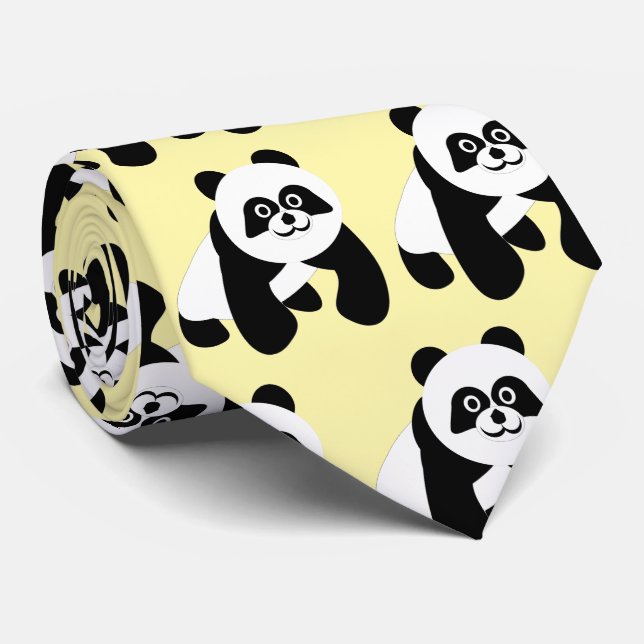 Panda Design Neck Tie (Rolled)