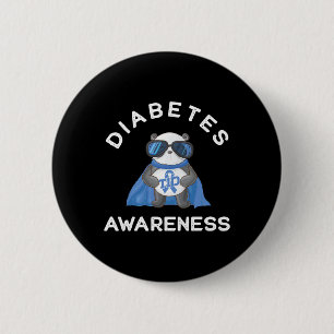 Panda Diabetic Type 1 Diabetes Awareness Support K Button