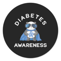 Panda Diabetic Type 1 Diabetes Awareness Support K Classic Round Sticker