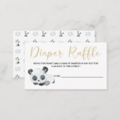 Panda Diaper Raffle Card Tickets for Baby Shower (Front/Back)