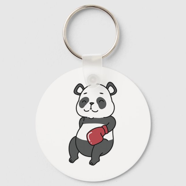 Panda Does Boxing  Keychain (Front)