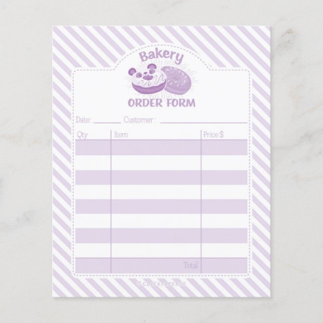 Panda Donut Bakery Order Form Flyer (Front)