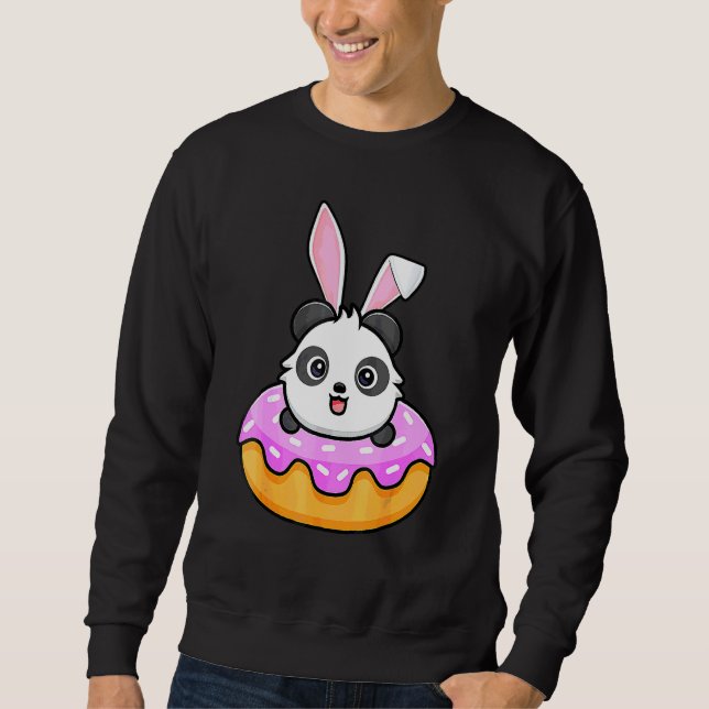 Panda Donut Easter Day Rabbit Bunny Ears 3 Sweatshirt (Front)
