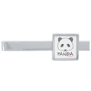 Panda Dreamer Silver Finish Tie Bar