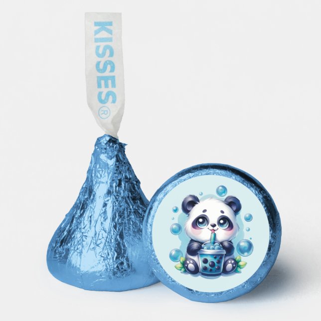 Panda Drinking Blue Boba Bubble Tea Hershey®'s Kisses® (Front)