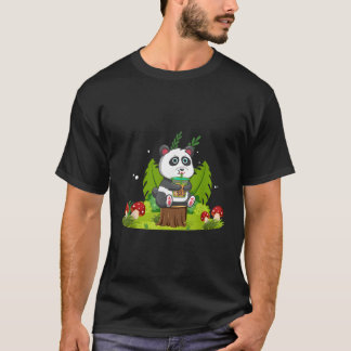 Panda Drinking Boba Tea For Junk-Food Fan T-Shirt
