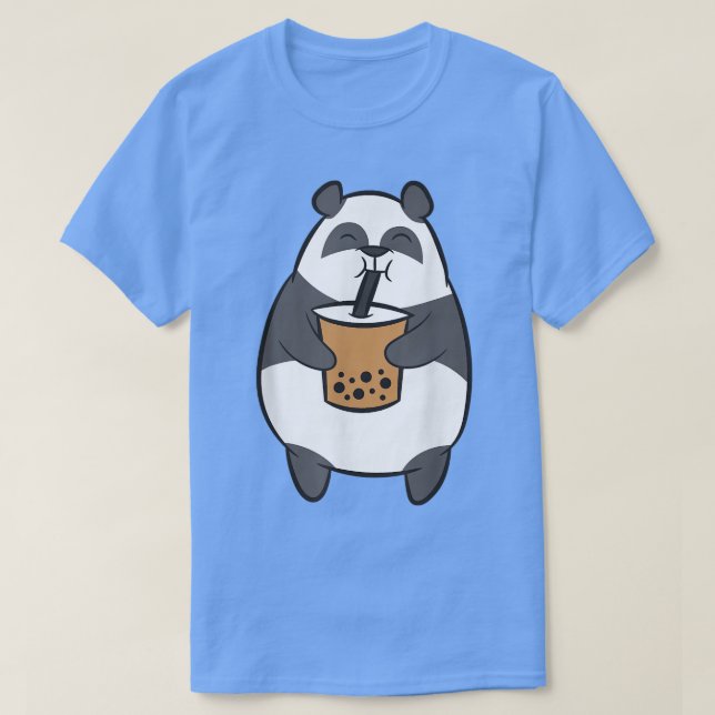 Panda Drinking Bubble Tea Kawaii Panda Bear With B T-Shirt (Design Front)