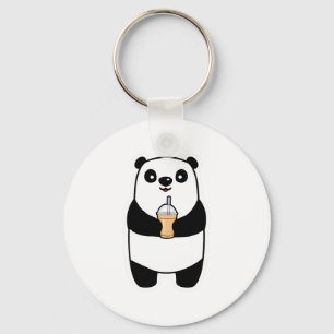 Panda Drinking Bubble Tea Keychain