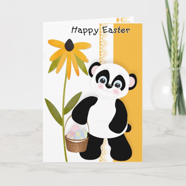 Panda Easter Wish Holiday Card (Front)
