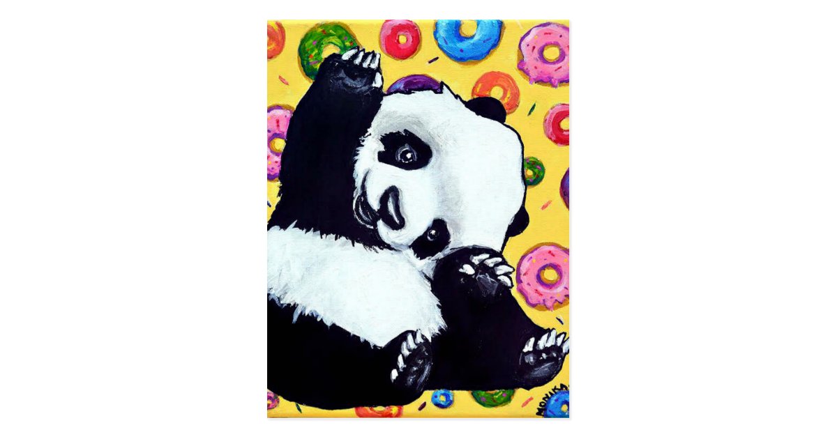 Panda Eat These Donuts Postcard | Zazzle.com