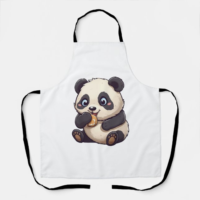 Panda eating a cookie apron (Front)