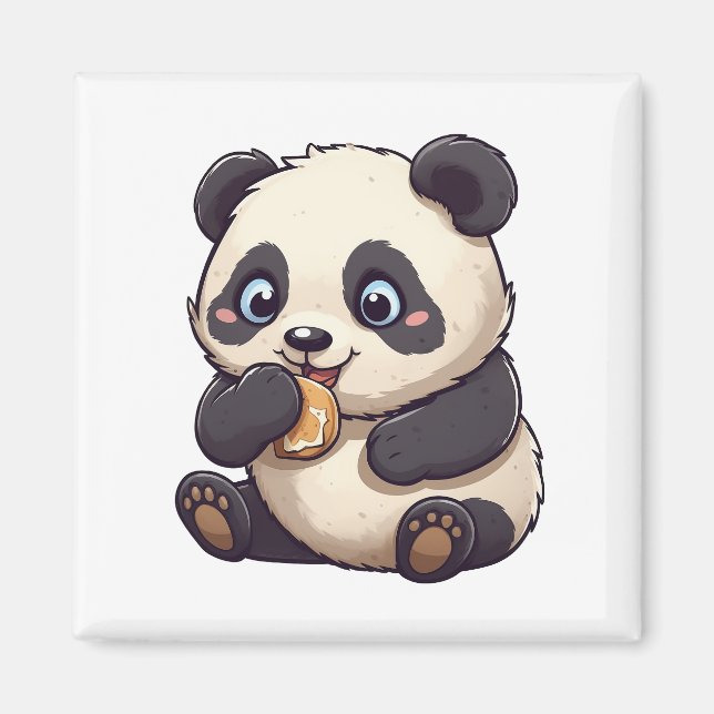 Panda eating a cookie magnet (Front)