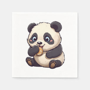 Panda eating a cookie napkins