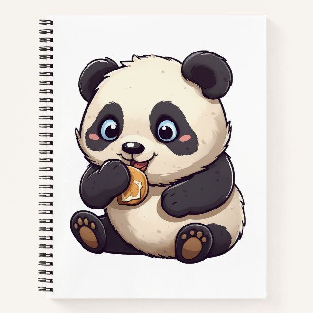 Panda eating a cookie notebook (Front)