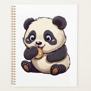 Panda eating a cookie planner
