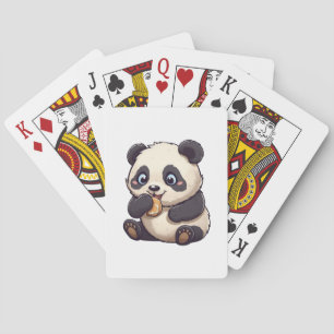 Panda eating a cookie poker cards