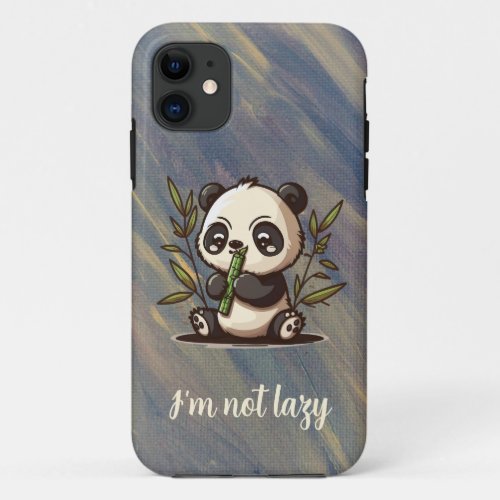 Panda eating bamboo iPhone Case