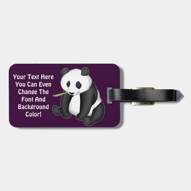 Panda Eating Bamboo Luggage Tag (Back Horizontal)