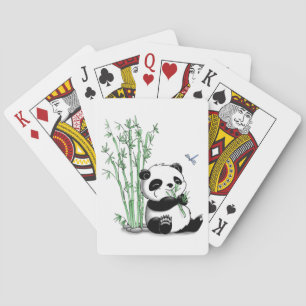 Panda Eating Bamboo Poker Cards