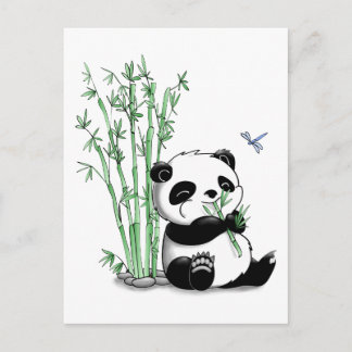 Panda Eating Bamboo Postcard