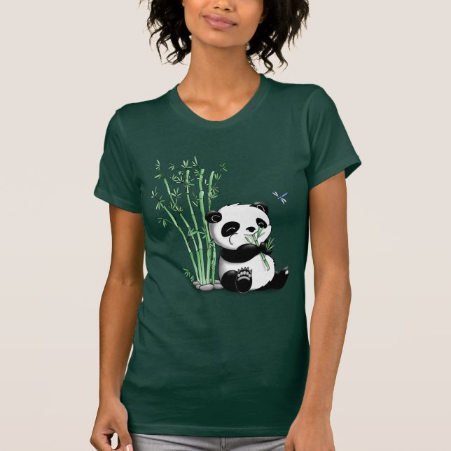 Panda Eating Bamboo T-Shirt (Front)