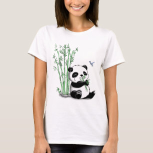 Panda Eating Bamboo T-Shirt
