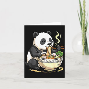 Panda Eating Funny Ramen Noodles Card