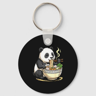 Panda Eating Funny Ramen Noodles  Keychain