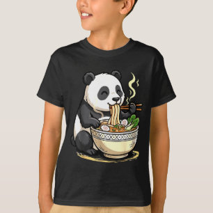 Panda Eating Funny Ramen Noodles  T-Shirt