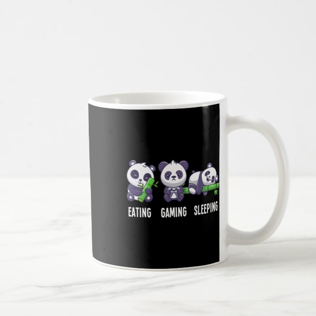 Panda Eating Gaming Sleeping For Multiplayer Game  Coffee Mug (Right)