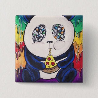 Panda Eating Pizza Button