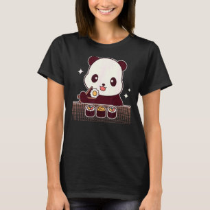 Panda Eating Sushi Cute Panda Bear T-Shirt