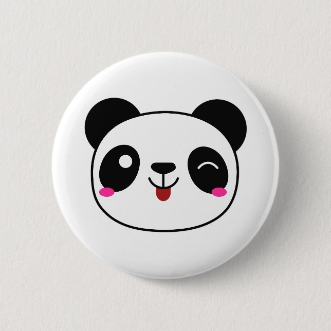 Panda Emoji Round Button (Front)