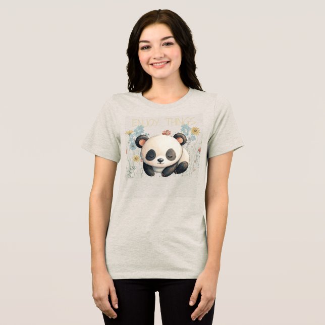 Panda Enjoy Things Tri-Blend Shirt (Front Full)