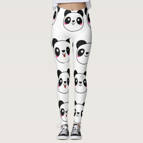 Panda expression emoji custom leggings