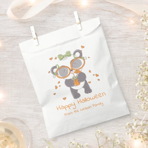 Panda Eyeball Drink Hearts Happy Halloween Favor Bag