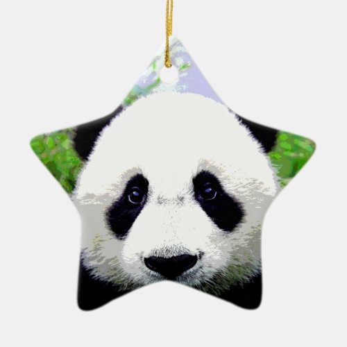 Panda Eyes Ceramic Ornament